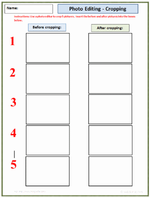 Photo Editing - Cropping Practice Template