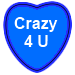 Valentine's Day heart blue crazy 4 U