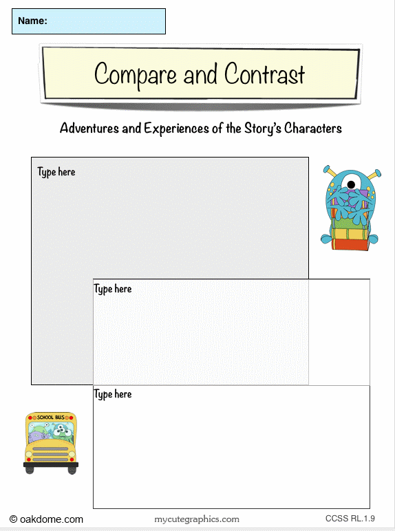 iPad Common Core Graphic Organizer - Compare and Contrast | K-5