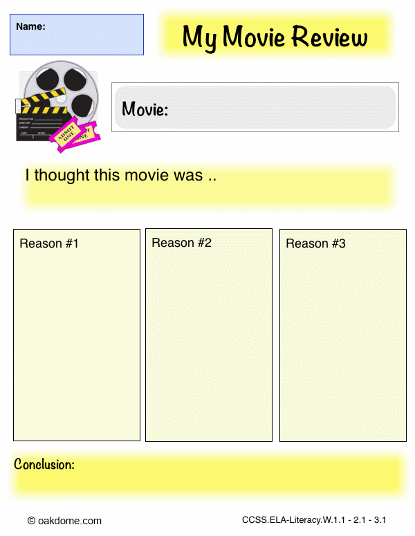 iPad Graphic Organizer - My Movie Review | K-5 Computer Lab