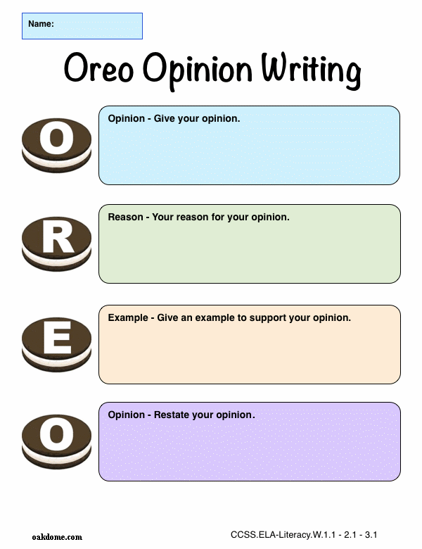 iPad Graphic Organizer - Oreo Opinion Writing | K-5 Computer Lab