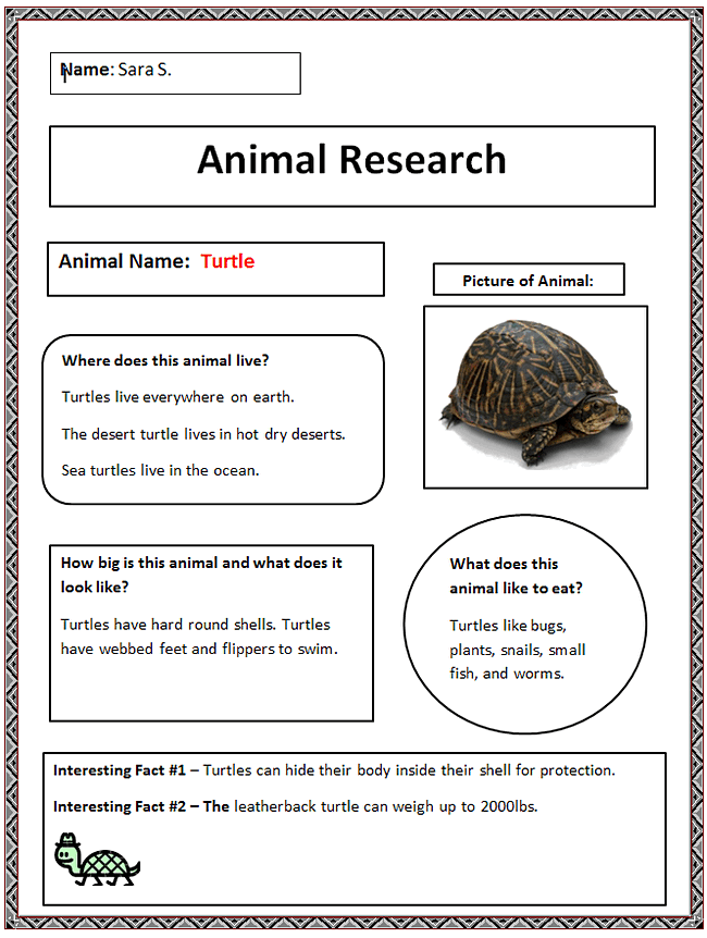 Common Core Animal Research Graphic Organizer | K-5 Computer Lab