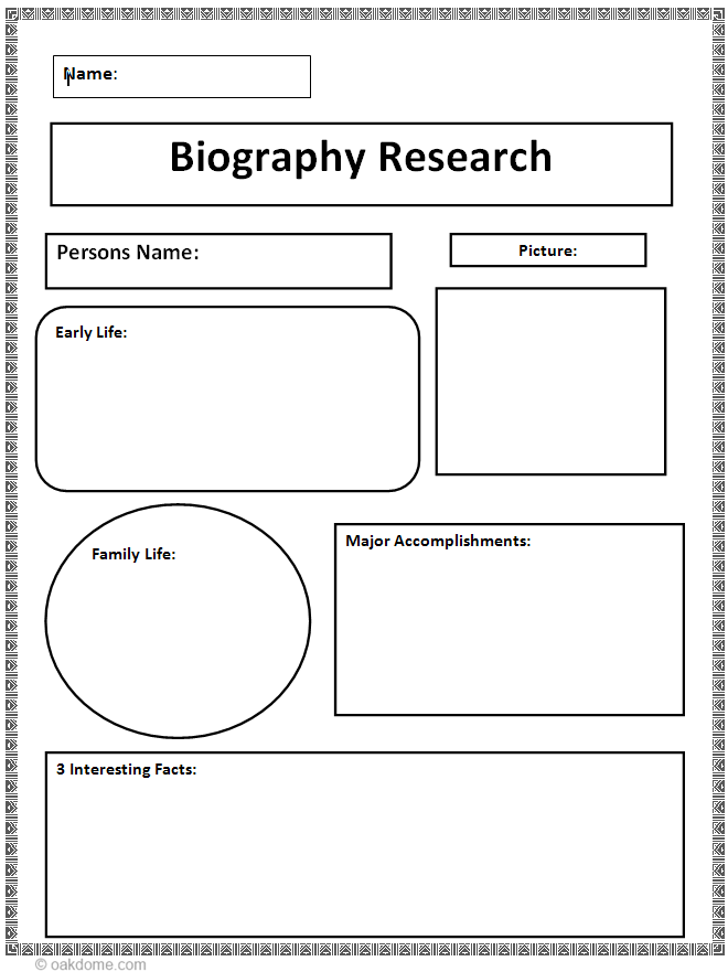 Biography book report projects