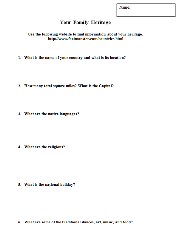 family heritage research activity