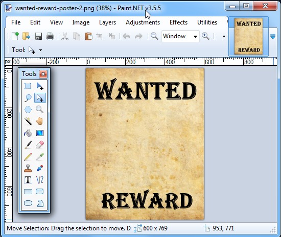 How do you create a wanted poster for a school project?