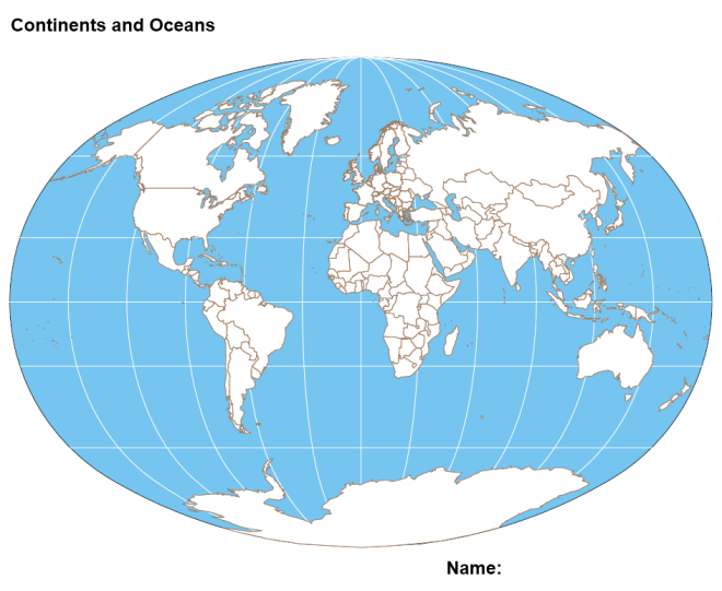 A Black And White Map Of The World. world map continents lack and