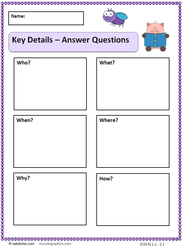 MS Word - Graphic Organizer - Answer Questions | K-5 Computer Lab