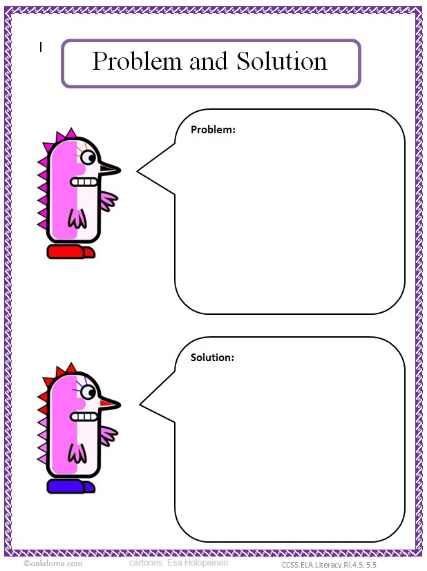 Common Core Graphic Organizer Problem And Solution K 5 Computer Lab