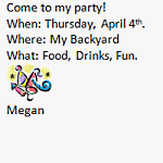 First Grade Writing Lesson Plan - Party Invitation