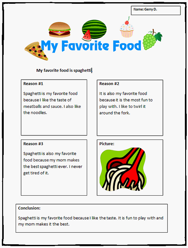 simple essay about my favourite food