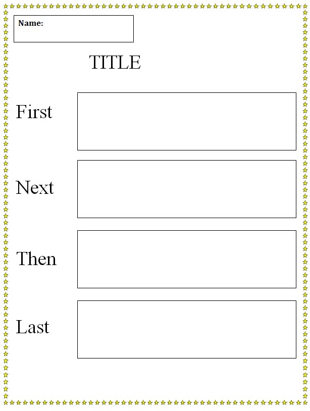 First Next Then Last Graphic Organizer