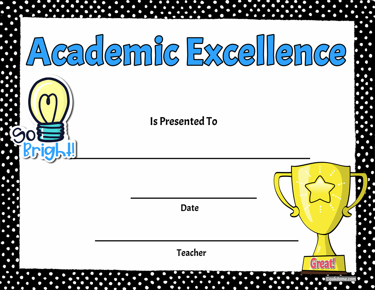 Free Fast Student Award Generator Academic Excellence Award