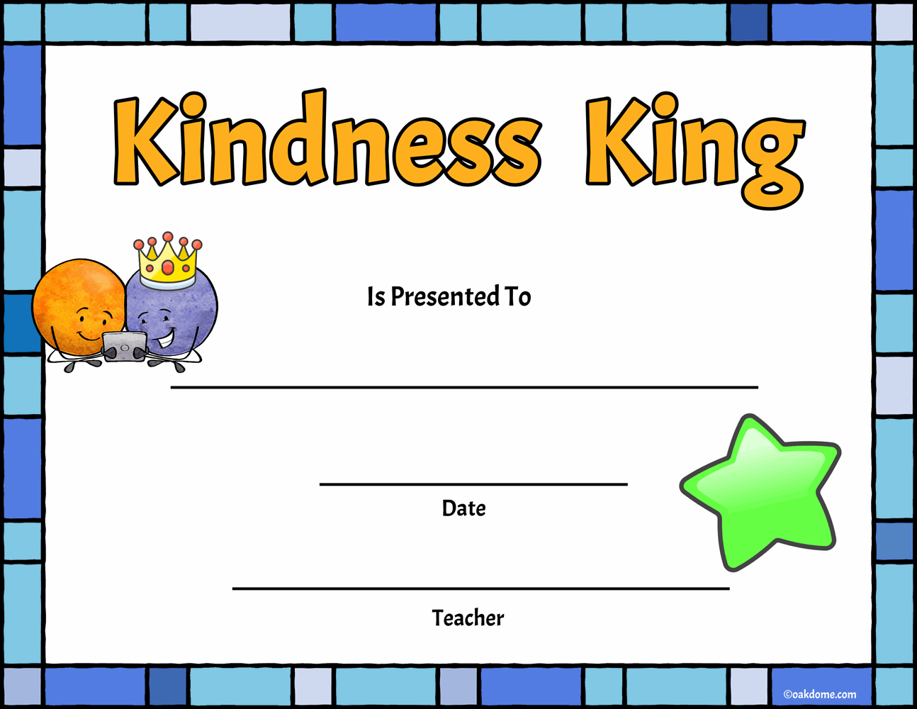 Free Fast Student Award Generator Kindness King