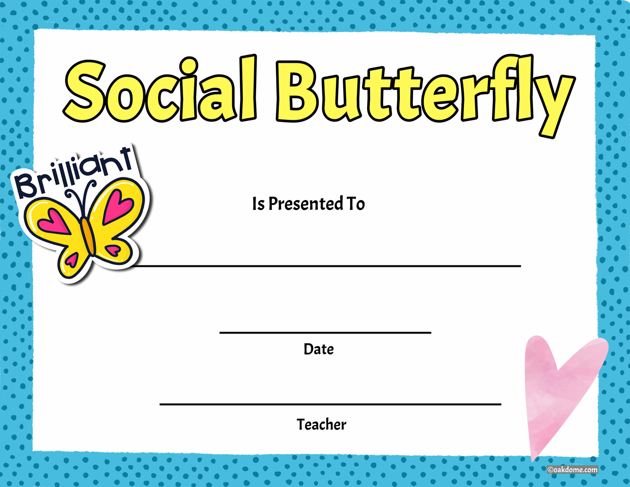 Free, Fast Student Award Generator | Social Butterfly Award