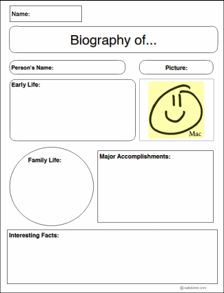 Biography Research Graphic Organizer for Mac / iPad