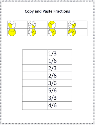 Copy and Paste - Fractions
