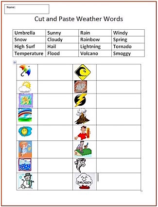 Cut and Paste - Weather Words V2