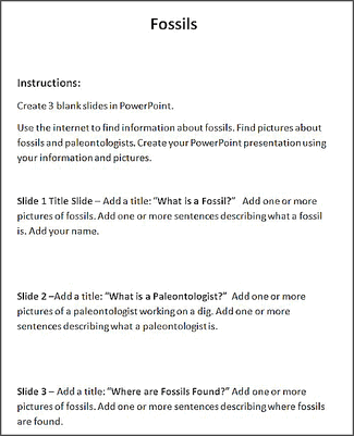 Fossils Student Handout