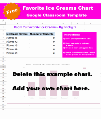 Google Sheets Favorite Ice Cream Chart Template Google Sheets Favorite Ice Creams Chart Template