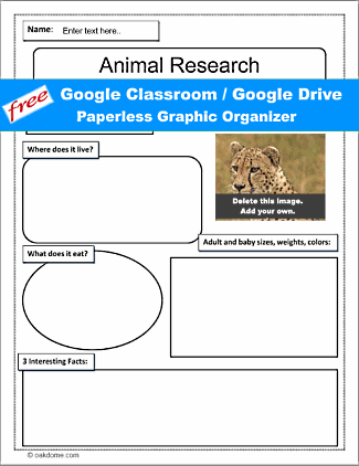 Download: Google Classroom - Animal Research Paperless Graphic Organizer