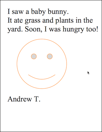 I saw a bunny -Word Processing