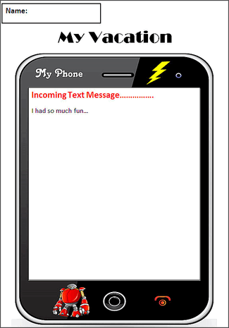 My Vacation Graphic Organizer - Black Cell Phone