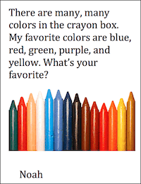 Many colors in the crayon box