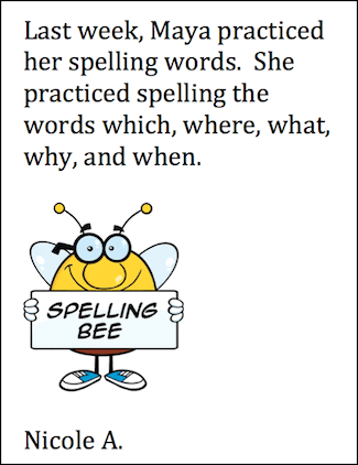 Word Processing Practice - Spelling Word Practice