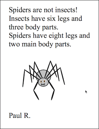 Word Processing Practice - Spiders are not Insects