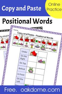 Copy and Paste Positional Words | Online Practice