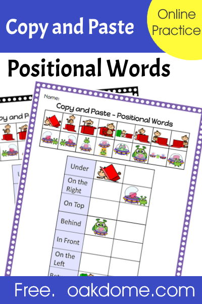Copy and Paste | Positional Words