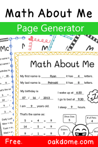 Math About Me Page Generator
