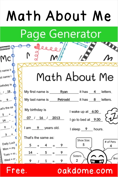 Math about Me | Page Generator