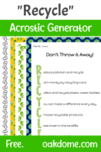 'Recycle' Acrostic Generator