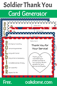 Soldier Thank You Card Generator