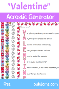 Valentine Acrostic Generator