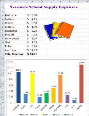 School Supplies Spreadsheet Example