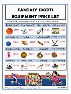 Sports Equipment Price List