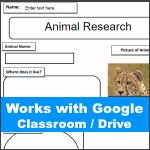 Google Classroom Animal Research Graphic Organizer