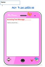My Vacation Graphic Organizer - Pink