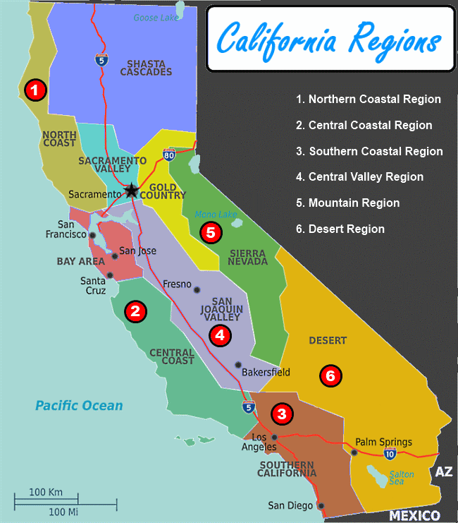 California Regions Map