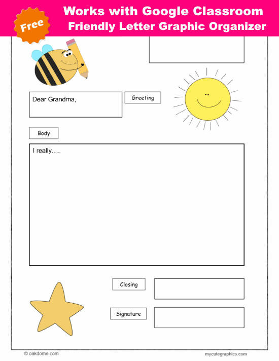 Google Classroom Friendly Letter Graphic Organizer K 5 Technology Lab