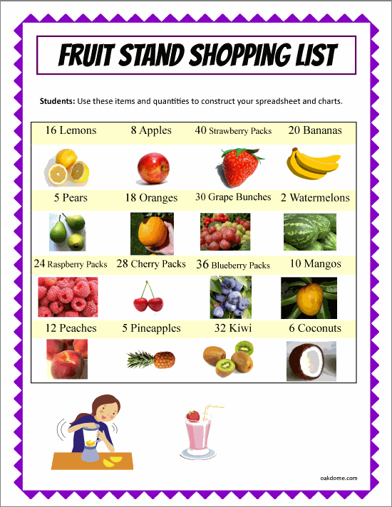 How To Make Fruit Chart For School