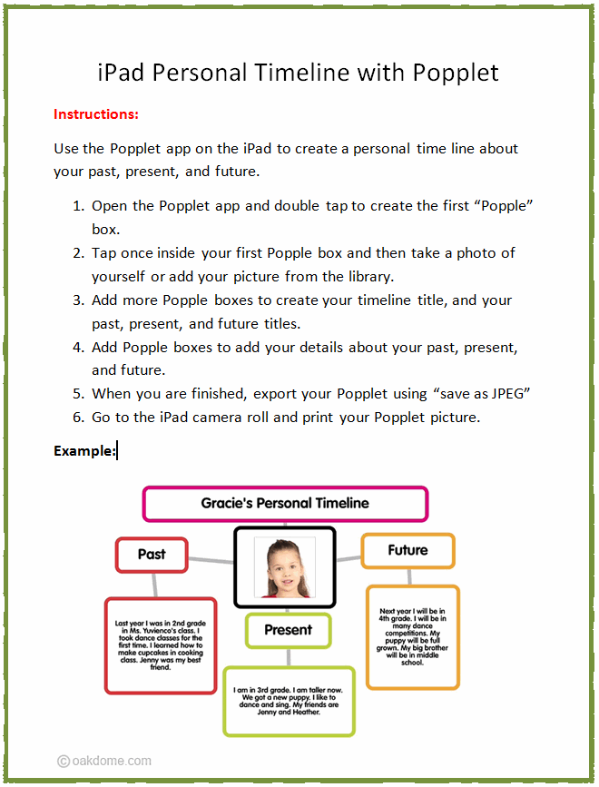 student example of timeline