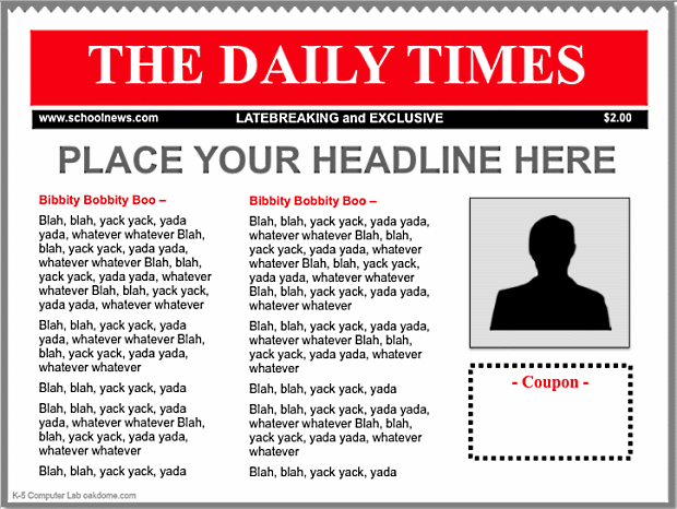 free newspaper template for mac word