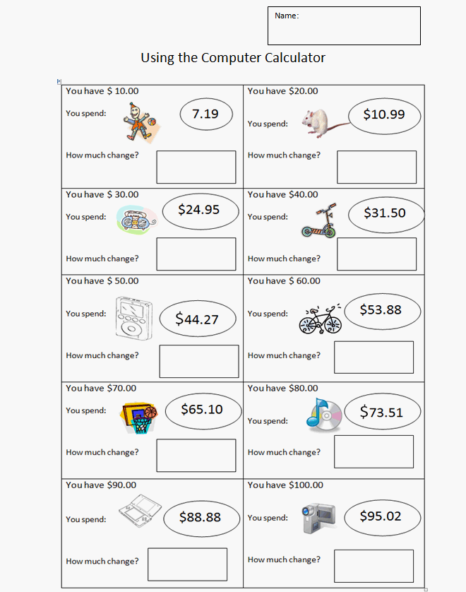 5 bar worksheet year chart Third Money  Worksheet K Computer Lab 5 Technology  Grade