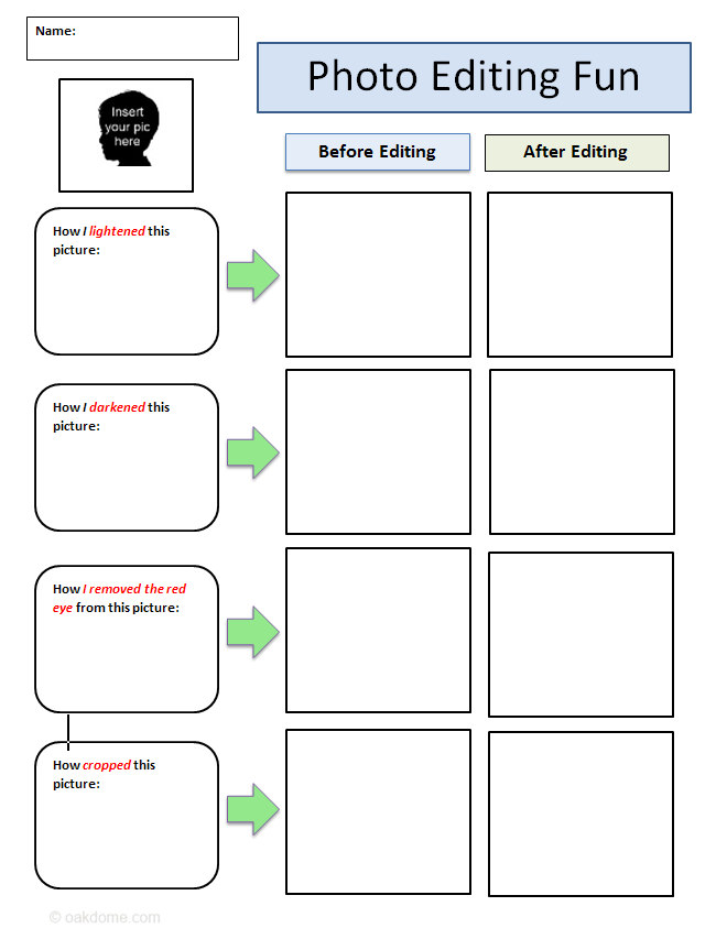 Photo Editing Fun - Student Templates