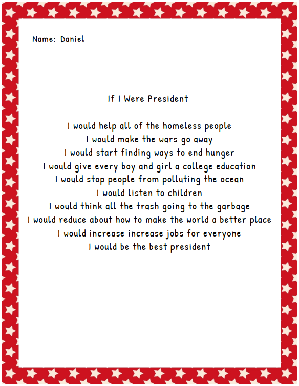 If I were President | Finished Example