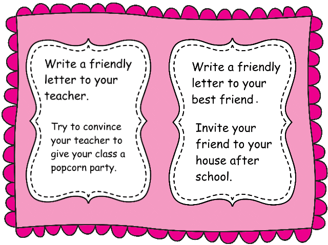 Friendly Letter Topics