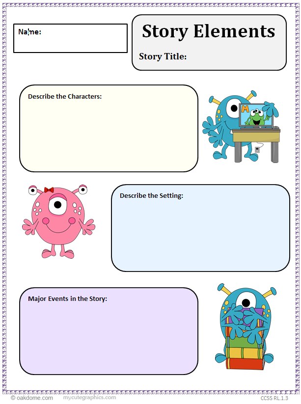 common core graphic organizer story elements